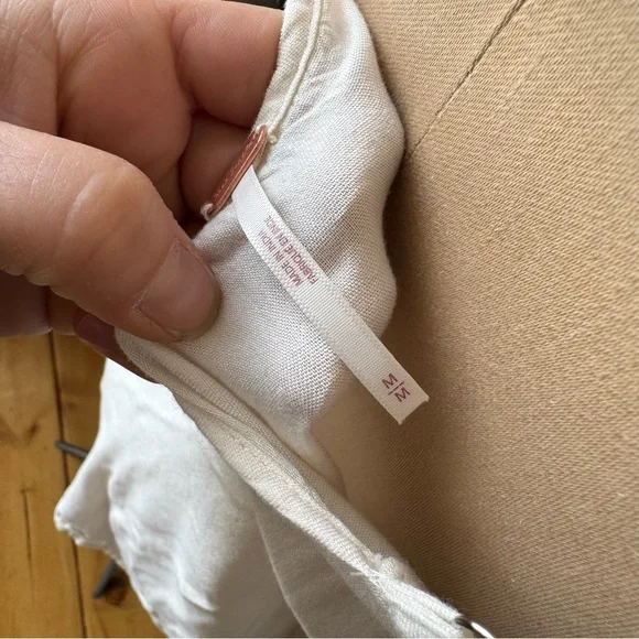 Free People Slip Dress /Tunic V Neck Ivory Sheer Beach Cover Up Medium - Picture 3 of 11